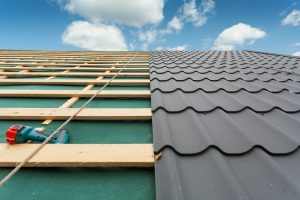 A residential metal roof