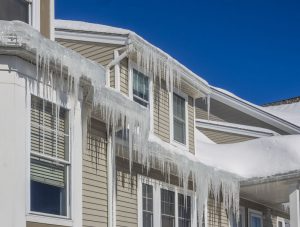 Ice and snow on a home